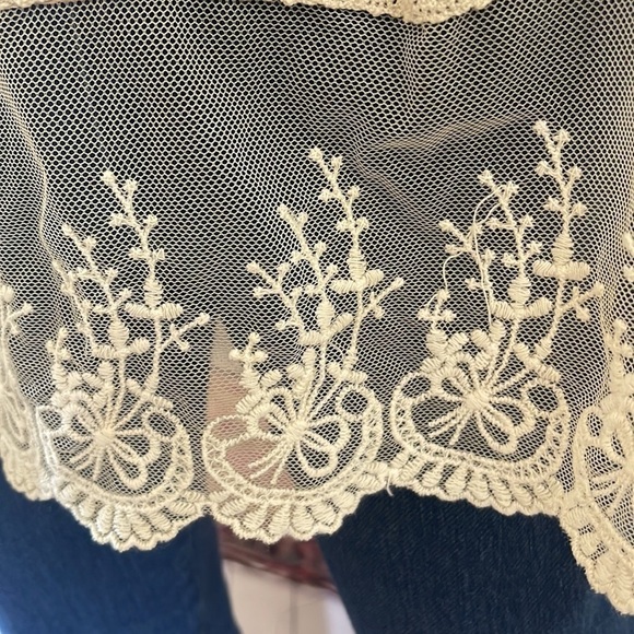 Sundance Sheer Laced Sleeves Boho Top. Size PM. P/A1721 - Picture 5 of 8